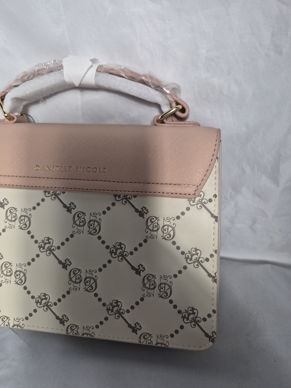 Danielle Nicole Pink and Cream Bird-Embroidered Top Handle Satchel - Picture 5 of 10